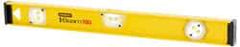 Stanley - 24" Long 3 Vial I-Beam Level - Aluminum, Yellow, 1 Plumb & 2 Level Vials - Industrial Tool & Supply