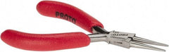Proto - 4-1/2" OAL, 1-3/64" Jaw Length x 27/64" Jaw Width, Long Nose Mini Pliers - Standard Jaw, Round Nose Head, ESD Cushion Handles, with Spring - Industrial Tool & Supply