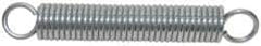 Made in USA - 1/8" OD, 0.827 Lb Max Load, 3.3" Max Ext Len, 0.014" Wire Diam Extension Spring - 0.35 Lb/In Rating, 0.0185 Lb Init Tension - Industrial Tool & Supply