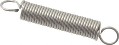Made in USA - 1/8" OD, 1.44 Lb Max Load, 1.38" Max Ext Len, 0.016" Wire Diam Stainless Steel Extension Spring - 2 Lb/In Rating, 0.21 Lb Init Tension, 3/4" Free Length - Industrial Tool & Supply