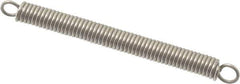 Made in USA - 1/8" OD, 3.97 Lb Max Load, 2.05" Max Ext Len, 0.023" Wire Diam Stainless Steel Extension Spring - 5.91 Lb/In Rating, 0.92 Lb Init Tension, 1-1/2" Free Length - Industrial Tool & Supply