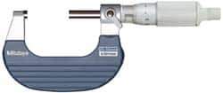 Mitutoyo - 25 to 50mm Range, 0.001mm Graduation, Mechanical Outside Micrometer - Ratchet Stop Thimble, Accurate to 2µm - Industrial Tool & Supply