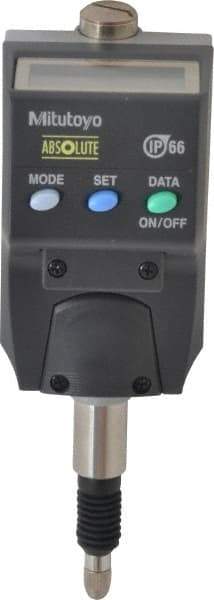 Mitutoyo - 0 to 5.6mm Range, 0.0005" Graduation, Electronic Drop Indicator - Accurate to 0.0008", English & Metric System, LCD Display - Industrial Tool & Supply
