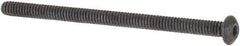 Made in USA - #0-80 UNF Hex Socket Drive, Button Screw - Alloy Steel, Black Oxide Finish, Fully Threaded, 1" Length Under Head - Industrial Tool & Supply