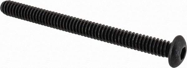 Value Collection - #10-24 UNC Hex Socket Drive, Button Screw - Alloy Steel, Black Oxide Finish, Fully Threaded, 2-1/4" Length Under Head - Industrial Tool & Supply