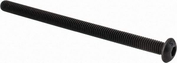 Value Collection - #10-32 UNF Hex Socket Drive, Button Screw - Alloy Steel, Black Oxide Finish, Fully Threaded, 3" Length Under Head - Industrial Tool & Supply