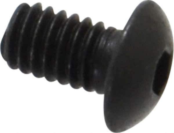 Value Collection - #6-40 UNF Hex Socket Drive, Button Screw - Alloy Steel, Black Oxide Finish, Fully Threaded, 1/4" Length Under Head - Industrial Tool & Supply