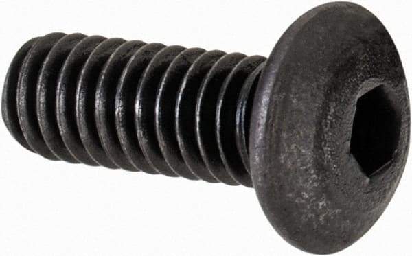 Value Collection - #6-40 UNF Hex Socket Drive, Button Screw - Alloy Steel, Black Oxide Finish, Fully Threaded, 3/8" Length Under Head - Industrial Tool & Supply