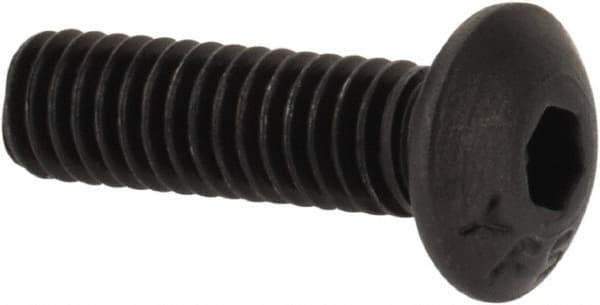 Value Collection - #6-40 UNF Hex Socket Drive, Button Screw - Alloy Steel, Black Oxide Finish, Fully Threaded, 1/2" Length Under Head - Industrial Tool & Supply