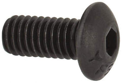 Value Collection - #8-36 UNF Hex Socket Drive, Button Screw - Alloy Steel, Black Oxide Finish, Fully Threaded, 3/8" Length Under Head - Industrial Tool & Supply