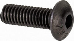 Value Collection - #8-36 UNF Hex Socket Drive, Button Screw - Alloy Steel, Black Oxide Finish, Fully Threaded, 1/2" Length Under Head - Industrial Tool & Supply