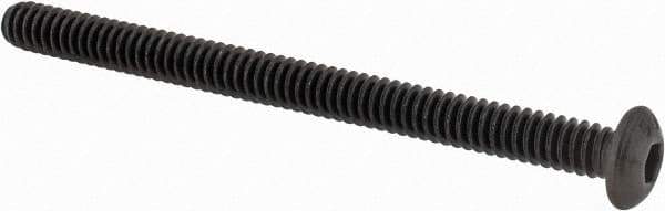Value Collection - #10-24 UNC Hex Socket Drive, Button Screw - Alloy Steel, Black Oxide Finish, Fully Threaded, 2-1/2" Length Under Head - Industrial Tool & Supply