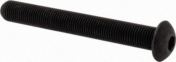 Value Collection - 3/8-24 UNF Hex Socket Drive, Button Screw - Alloy Steel, Black Oxide Finish, Fully Threaded, 3" Length Under Head - Industrial Tool & Supply
