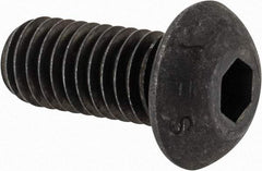 Value Collection - 7/16-14 UNC Hex Socket Drive, Button Screw - Alloy Steel, Black Oxide Finish, Fully Threaded, 1" Length Under Head - Industrial Tool & Supply
