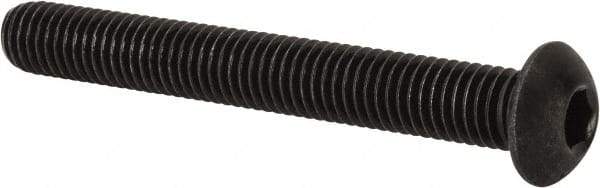 Value Collection - 1/2-13 UNC Hex Socket Drive, Button Screw - Alloy Steel, Black Oxide Finish, Fully Threaded, 4" Length Under Head - Industrial Tool & Supply