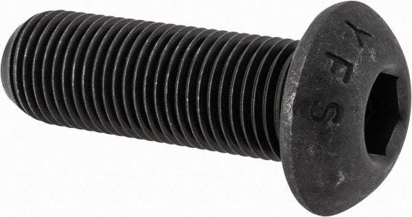 Value Collection - 1/2-20 UNF Hex Socket Drive, Button Screw - Alloy Steel, Black Oxide Finish, Fully Threaded, 1-1/2" Length Under Head - Industrial Tool & Supply