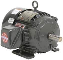US Motors - 3 hp, TEFC Enclosure, No Thermal Protection, 1,175 RPM, 230/460 Volt, 60 Hz, Three Phase Premium Efficient Motor - Size 213 Frame, Rigid Mount, 1 Speed, Ball Bearings, 8.8/4.4 Full Load Amps, F Class Insulation, Reversible - Industrial Tool & Supply