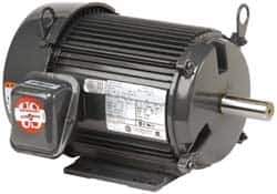 US Motors - 5 hp, TEFC Enclosure, No Thermal Protection, 3,520 RPM, 200 Volt, 60 Hz, Three Phase Energy Efficient Motor - Size 184 Frame, Rigid Mount, 1 Speed, Ball Bearings, 14.2 Full Load Amps, F Class Insulation, Reversible - Industrial Tool & Supply