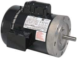 US Motors - 1 hp, TEFC Enclosure, No Thermal Protection, 1,725 RPM, 115/208-230 Volt, 60 Hz, Single Phase Permanent Split Capacitor (PSC) Motor - Size 56C Frame, C-Face Mount, 1 Speed, Ball Bearings, 14.4/7.2 Full Load Amps, B Class Insulation, Reversible - Industrial Tool & Supply