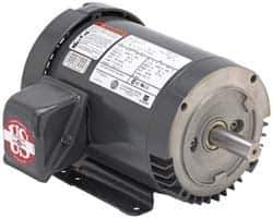 US Motors - 1 hp, TEFC Enclosure, No Thermal Protection, 1,750 RPM, 575 Volt, 60 Hz, Three Phase Standard Efficient Motor - Size 143 Frame, Rigid Mount, 1 Speed, Ball Bearings, 1.4 Full Load Amps, F Class Insulation, Reversible - Industrial Tool & Supply