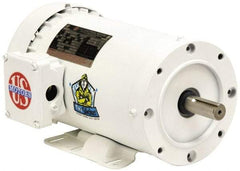 US Motors - 3/4 hp, TENV Enclosure, No Thermal Protection, 3,450 RPM, 208-230/460 Volt, 60 Hz, Three Phase Energy Efficient Motor - Size 56C Frame, C-Face/Base Mount, 1 Speed, Ball Bearings, 2.4-2.2/1.1 Full Load Amps, F Class Insulation, Reversible - Industrial Tool & Supply
