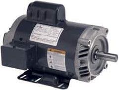 US Motors - 1.5 hp, ODP Enclosure, No Thermal Protection, 1,725 RPM, 115/208-230 Volt, 60 Hz, Capacitor Start Motor - Size 145TC Frame, C-Face/Base Mount, 1 Speed, Ball Bearings, 17.3 Full Load Amps, B Class Insulation, CCW Lead End Rev - Industrial Tool & Supply