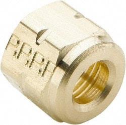 Parker - 1/8" OD, Brass Nut - 7/16" Hex, Comp Ends - Industrial Tool & Supply