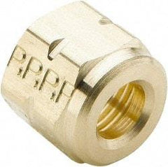 Parker - 1/8" OD, Brass Nut - 7/16" Hex, Comp Ends - Industrial Tool & Supply