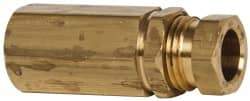 Parker - 3/8" OD, Brass Female Connector - 1,500 Max Working psi, 5/8" Hex, Comp x FNPT Ends - Industrial Tool & Supply