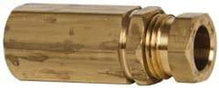 Parker - 3/8" OD, Brass Female Connector - 1,500 Max Working psi, 5/8" Hex, Comp x FNPT Ends - Industrial Tool & Supply
