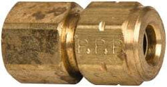 Parker - 1/4" OD, Brass Female Connector - 600 Max Working psi, 9/16" Hex, Comp x FNPT Ends - Industrial Tool & Supply