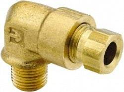 Parker - 5/8" OD, Brass Male Elbow - 1,000 Max Working psi, 7/8" Hex, Comp x MNPT Ends - Industrial Tool & Supply