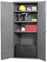 Durham - 4 Shelf Locking Storage Cabinet - Steel, 36" Wide x 18" Deep x 72" High, Gray - Industrial Tool & Supply