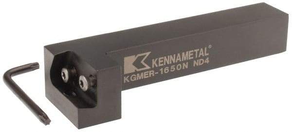 Kennametal - KGME, Right Hand, Indexable Grooving Tool Holder - 25.4mm Shank Height, 25.4mm Shank Width, 140.4mm OAL - Industrial Tool & Supply