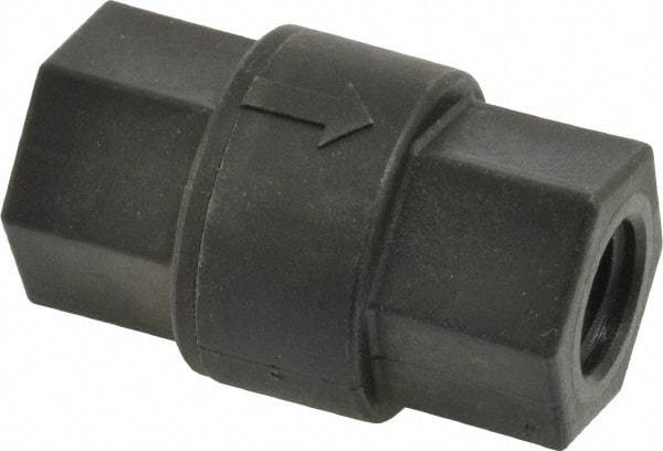 Specialty Mfr - 1/4" Polypropylene Check Valve - Inline, FNPT x FNPT, 125 WOG - Industrial Tool & Supply