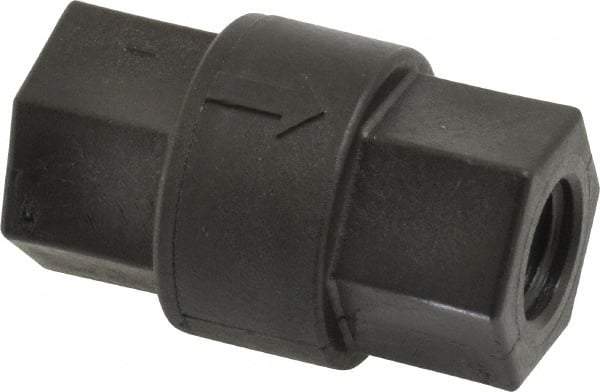 Specialty Mfr - 1/4" Polypropylene Check Valve - Inline, FNPT x FNPT, 125 WOG - Industrial Tool & Supply