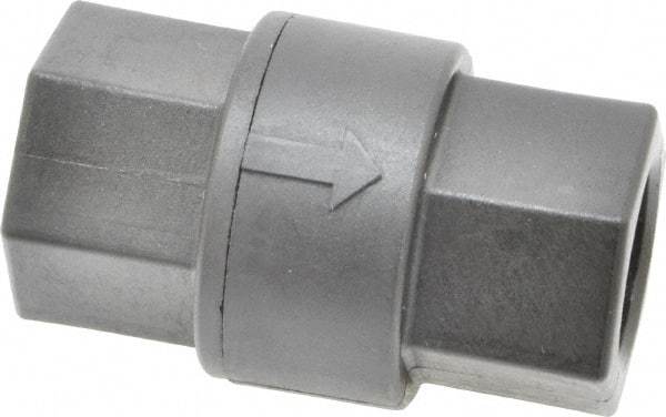 Specialty Mfr - 3/8" Polypropylene Check Valve - Inline, FNPT x FNPT, 125 WOG - Industrial Tool & Supply