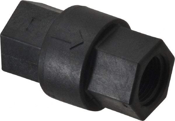 Specialty Mfr - 3/8" Polypropylene Check Valve - Inline, FNPT x FNPT, 125 WOG - Industrial Tool & Supply