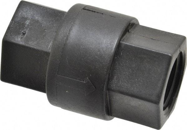 Specialty Mfr - 3/4" Polypropylene Check Valve - Inline, FNPT x FNPT, 125 WOG - Industrial Tool & Supply