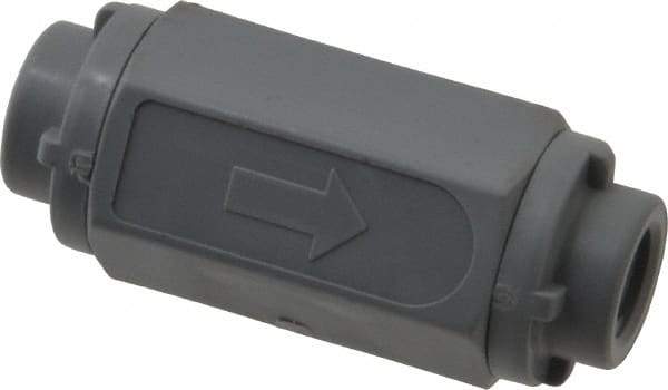 Specialty Mfr - 1/8" PVC Check Valve - Inline, FNPT x FNPT, 125 WOG - Industrial Tool & Supply