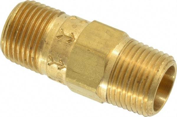 Specialty Mfr - 3/8" Brass Check Valve - Inline, MNPT x MNPT, 500 WOG - Industrial Tool & Supply
