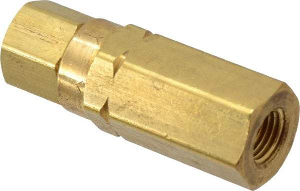 Specialty Mfr - 1/4" Brass Check Valve - Inline, FNPT x FNPT, 3,000 WOG - Industrial Tool & Supply
