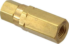 Specialty Mfr - 1/4" Brass Check Valve - Inline, FNPT x FNPT, 3,000 WOG - Industrial Tool & Supply