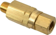 Specialty Mfr - 1/4" Brass Check Valve - Inline, MNPT x FNPT, 3,000 WOG - Industrial Tool & Supply