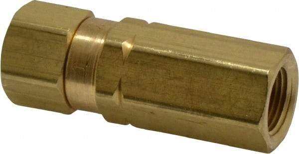 Specialty Mfr - 3/8" Brass Check Valve - Inline, FNPT x FNPT, 3,000 WOG - Industrial Tool & Supply