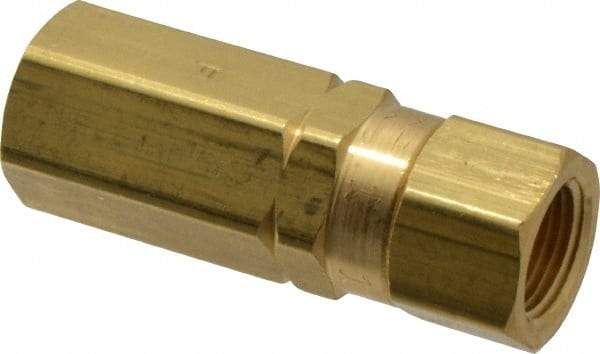 Specialty Mfr - 3/8" Brass Check Valve - Inline, FNPT x FNPT, 3,000 WOG - Industrial Tool & Supply