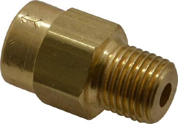 Specialty Mfr - 1/4" Brass Check Valve - Inline, MNPT x FNPT, 2,500 WOG - Industrial Tool & Supply