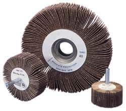 Norton - 4" Diam, 60 Grit Aluminum Oxide Unmounted Flap Wheel - 5/8" Hole, 1" Wide, Coated, Medium Grade, 12,000 Max RPM , Cloth Backing - Industrial Tool & Supply