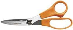 Fiskars - 2-1/2" LOC, 7-1/2" OAL Stainless Steel Premier Take Apart Shears - Ambidextrous, Serrated, Plastic Straight Handle, For Fabrics, Textiles - Industrial Tool & Supply