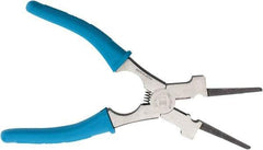 Harris Products - 8-1/2" OAL, 1-3/4" Jaw Length, Long Nose Side Cutting Welder's Pliers - Serrated Jaw, Needle Nose Head, Insulated Handles, with Spring - Industrial Tool & Supply